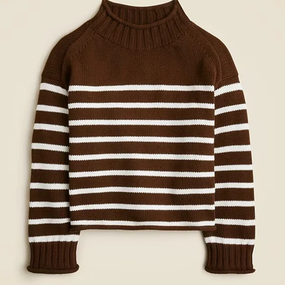 J. Crew 2025 Rollneck sweater brown stripe